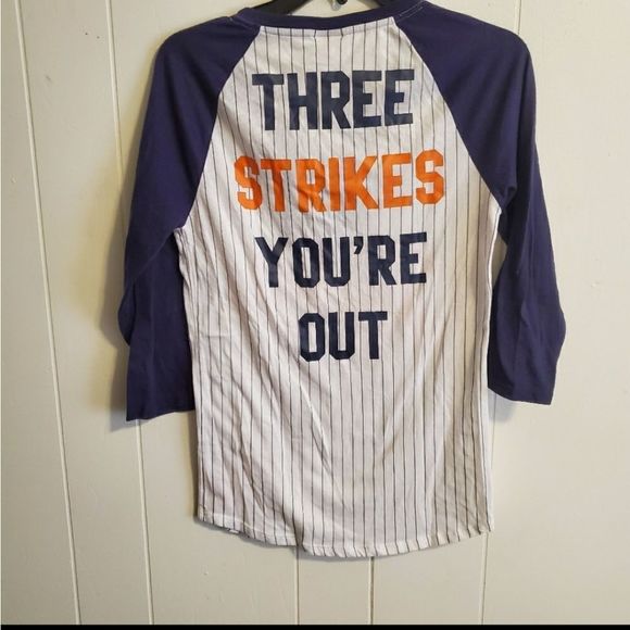 Victorias Secret Pink Detroit Tigers Bling 3/4 Sleeve Tshirt M - Picture 2 of 4